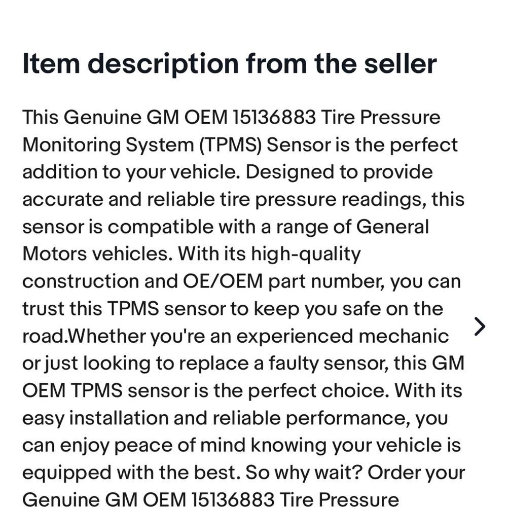 ACDelco Tire Pressure Monitoring Sensor #15136883, new - Picture 5 of 5